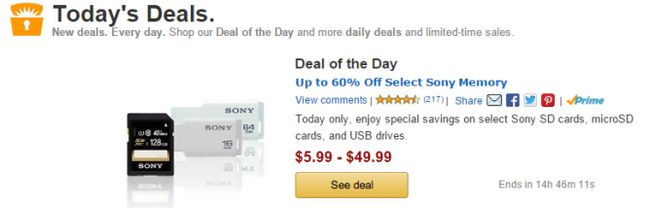 Fotografía - [Alerta Trato] Sony flash de almacenamiento es mega-barato para reparto Gold Box Amazon de hoy